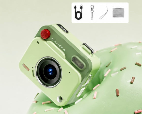 Mint Retro Mini Digital Camera – 48MP HD Photo & Video Camera with 1.77” IPS Screen, Manual Flash & Rechargeable Battery