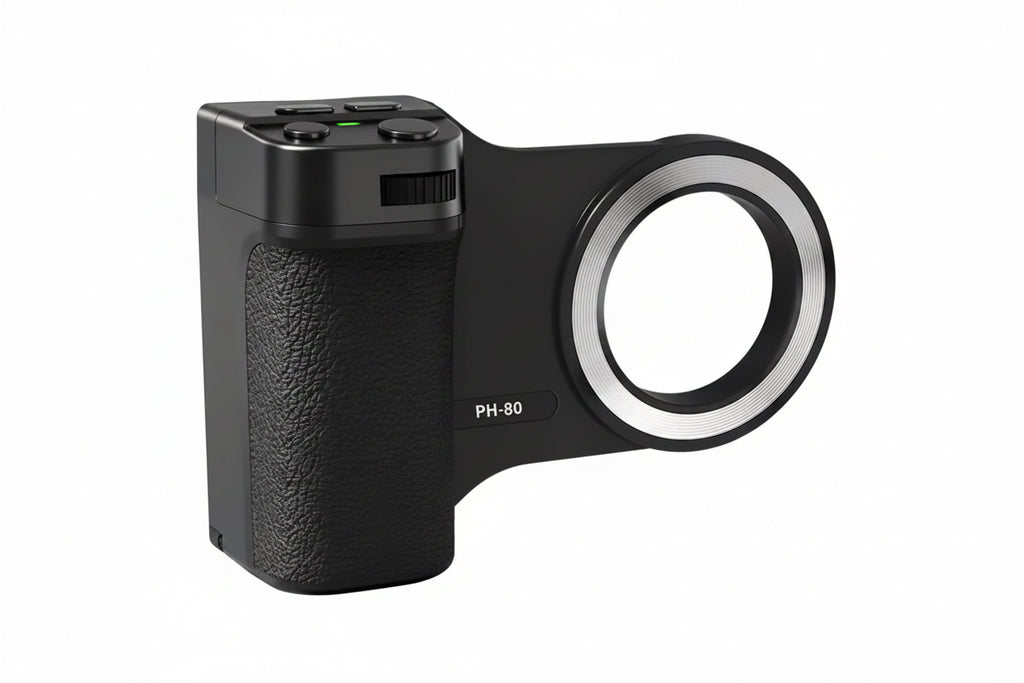 Magnetic Phone Camera Grip with Wireless Remote Shutter for iPhone & Android