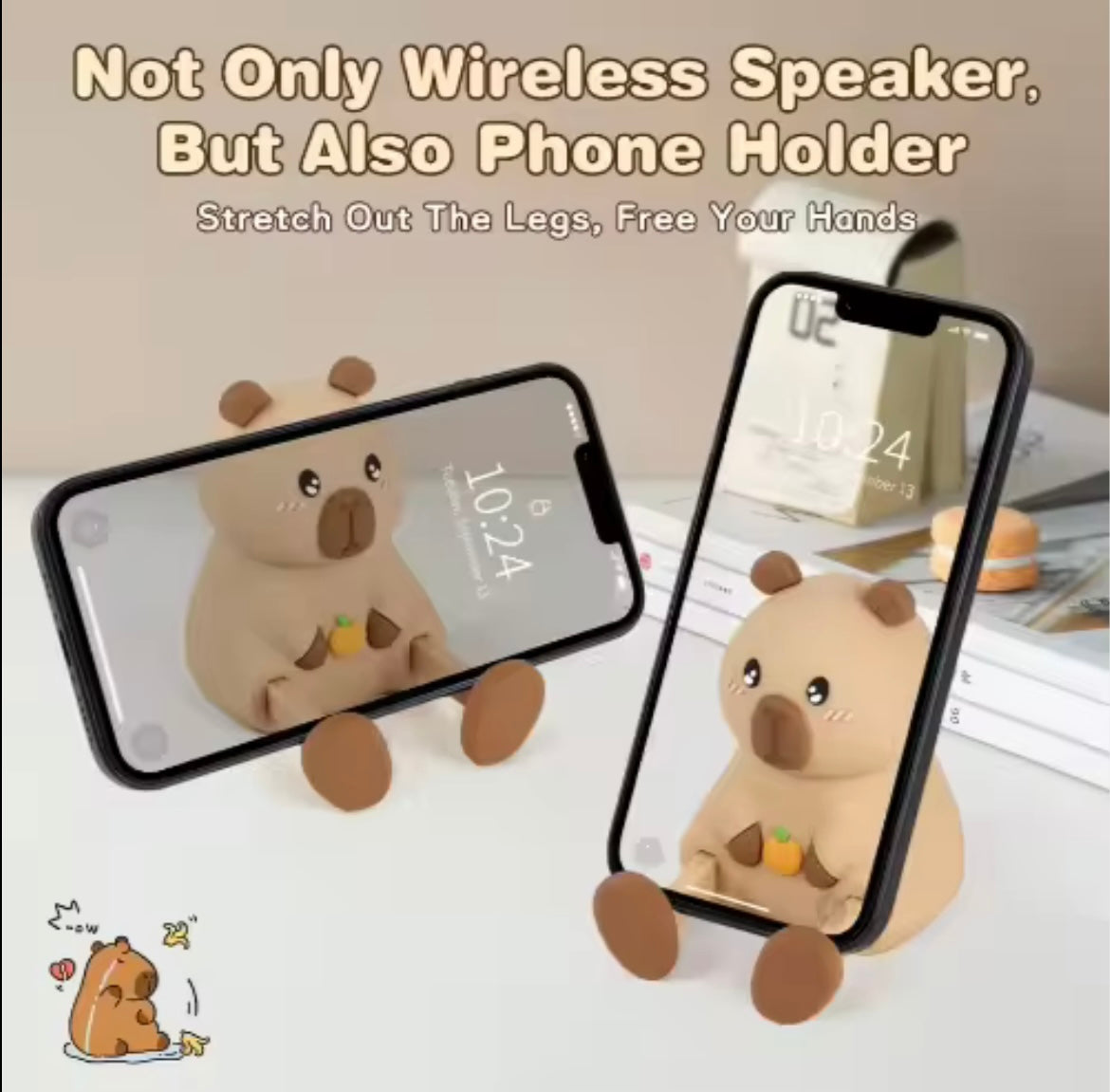 Capybara speaker plus phone stand