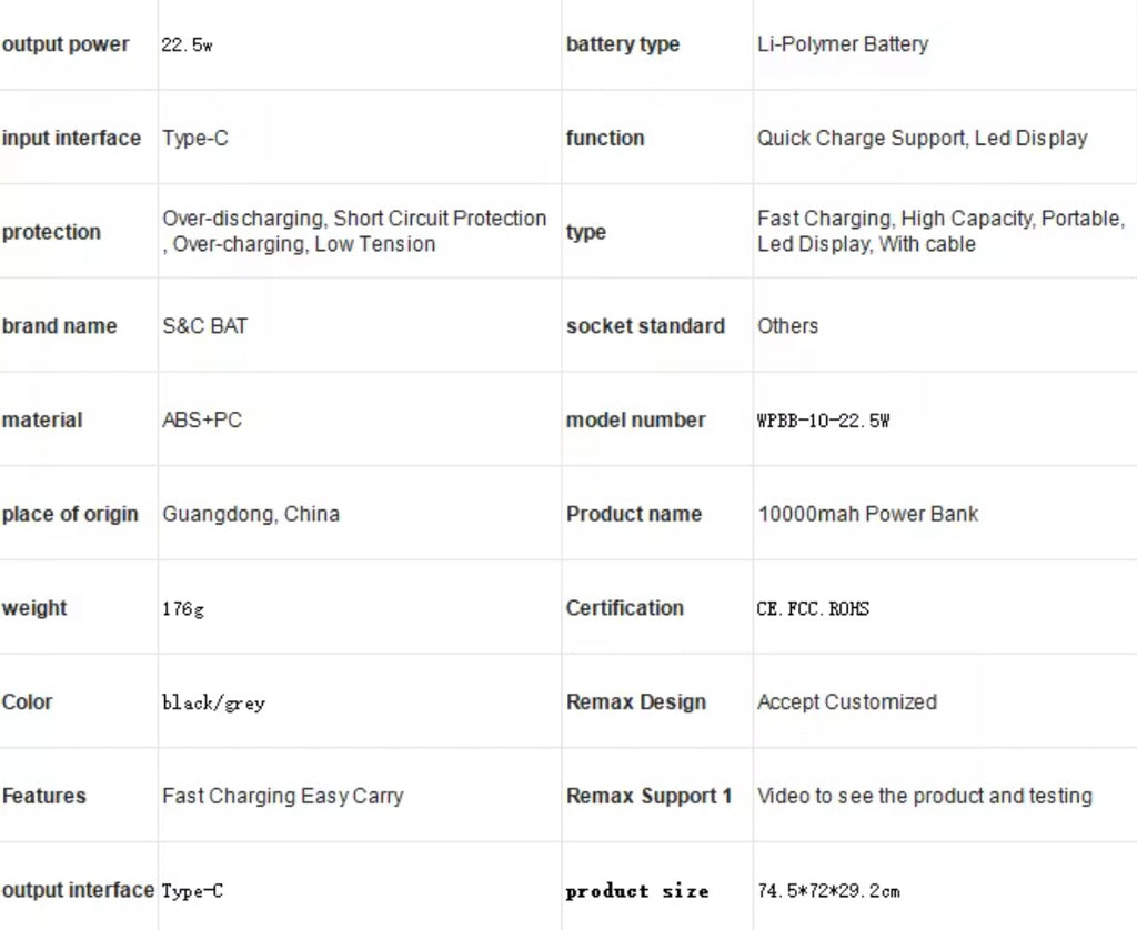 10000mah  magnetic Power bank