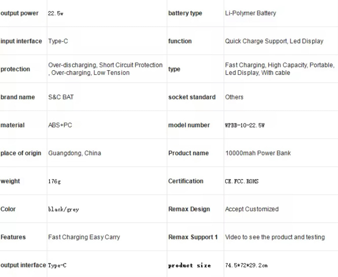 10000mah  magnetic Power bank